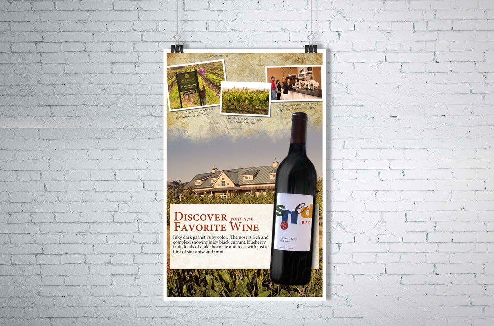 Wine  point-of-sale case card for instore display